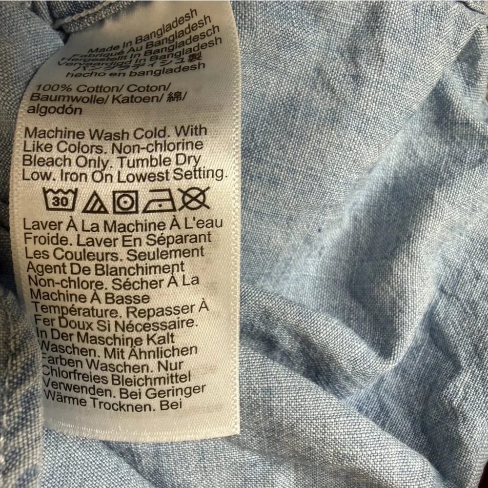 J. Crew Light Blue Organic Cotton Button-Down Shirt Size L